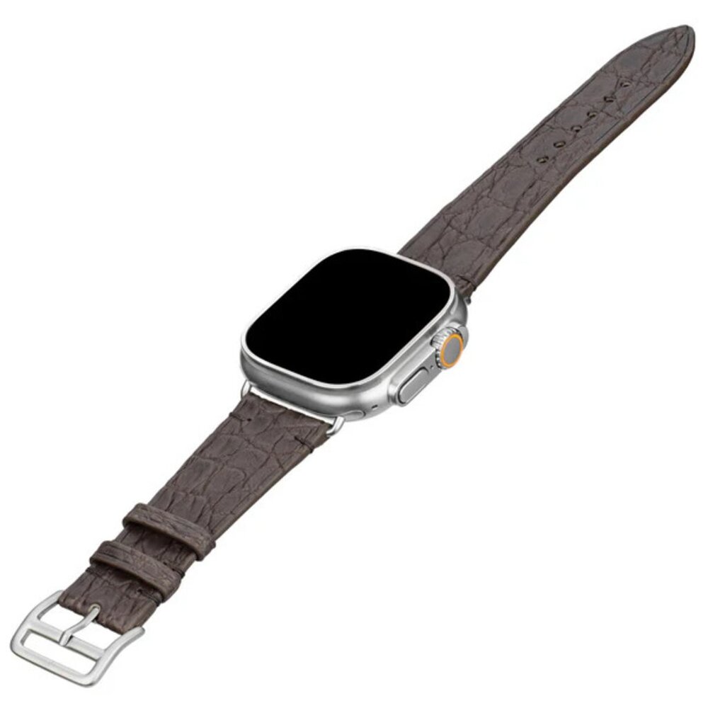 Premium Alligator Leather Band for Apple Watch - Truffle Brown Color
